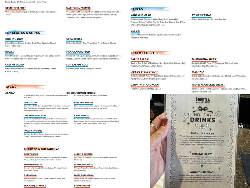 Frontera Mexican Kitchen Menu