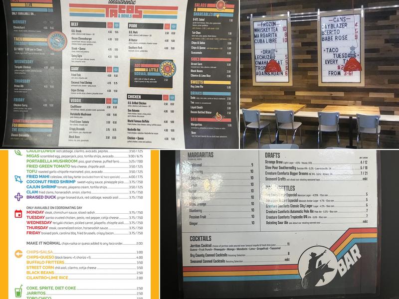 Strange Taco Bar Menu