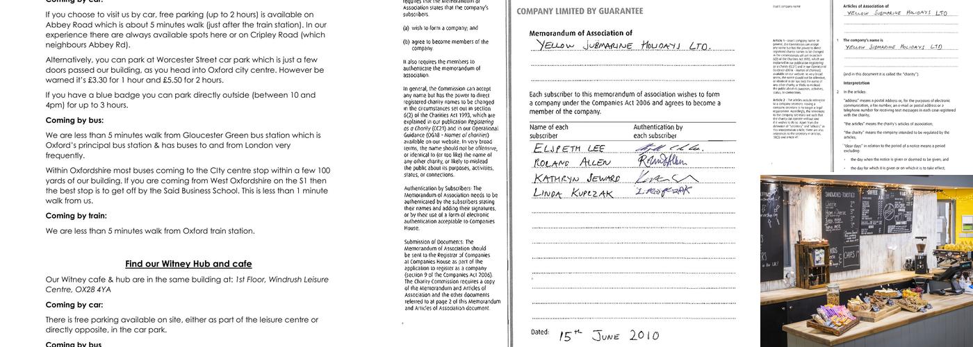 Yellow Submarine Cafe Witney 1st floor Menu