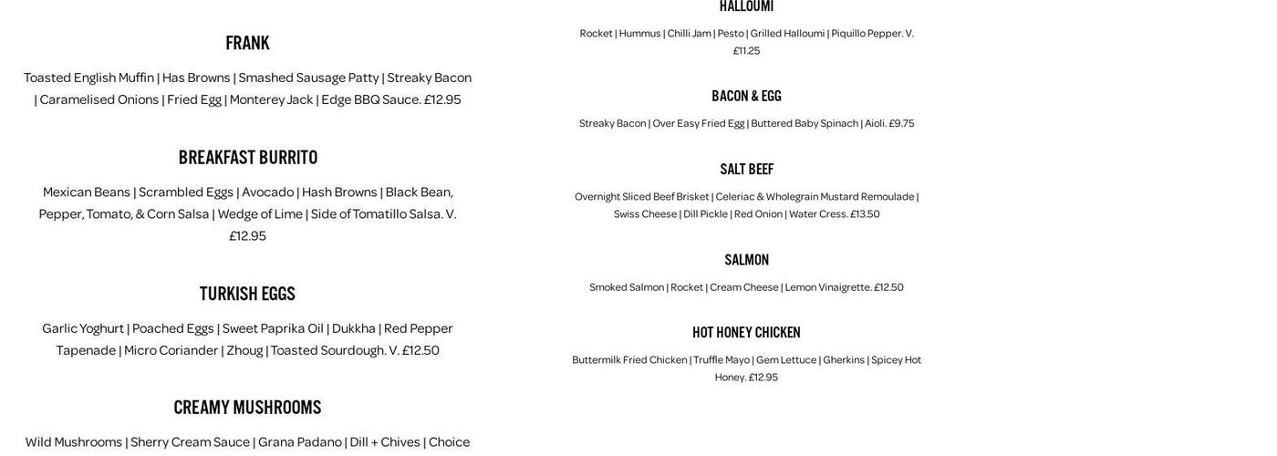 The Edge Eatery Ltd. Menu