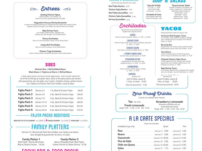 Pappasito's Cantina Menu