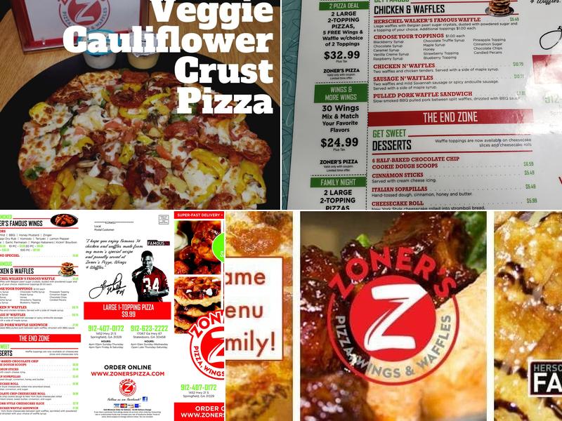 Zoner's Pizza Wings & Waffles- Statesboro Menu