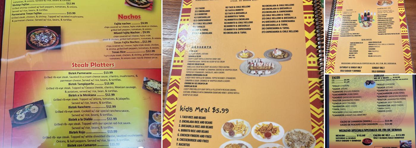 El Rinconcito Menu