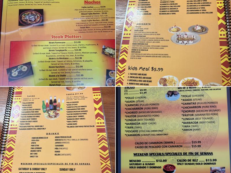 El Rinconcito Menu