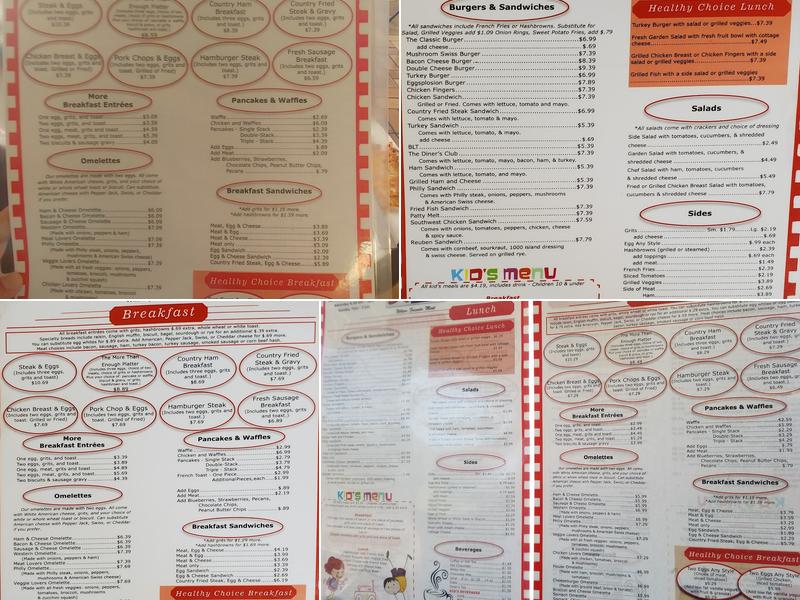 D's Friendly Diner Menu