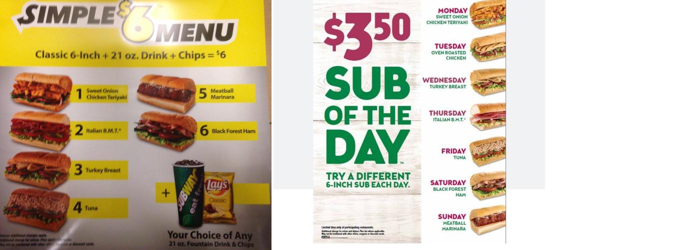 Subway Menu