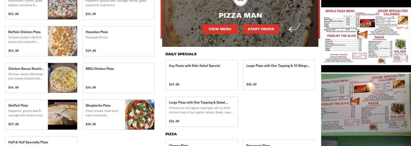 Pizza Man Menu