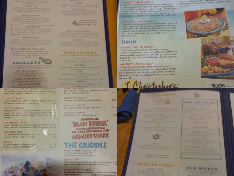 J. Christopher's Menu