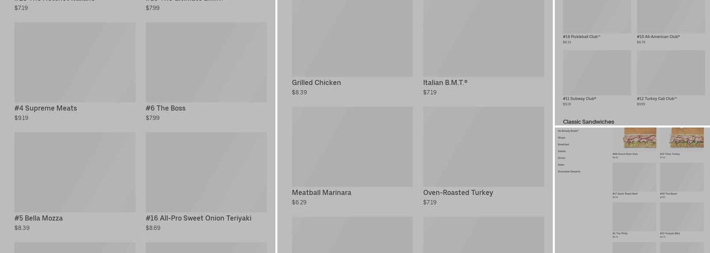 Subway Menu