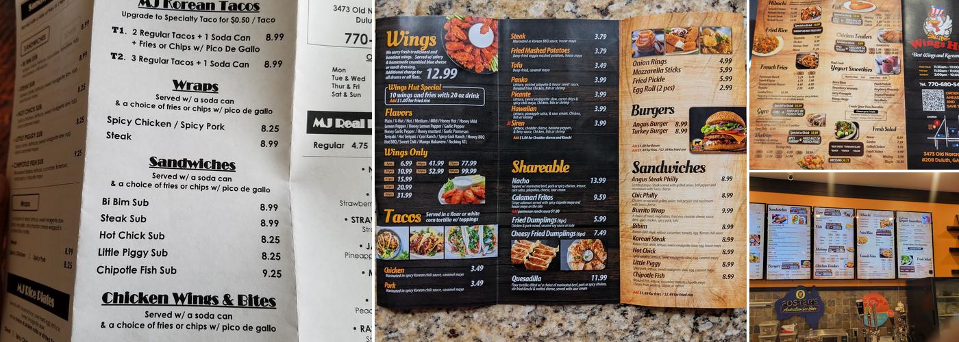 Wings Hut Duluth Menu