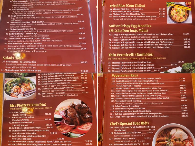 Binh Duong IV Menu