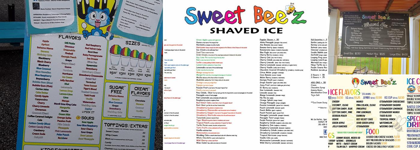 Sweet Bee'z x Mr Fricklz Shaved Ice Menu