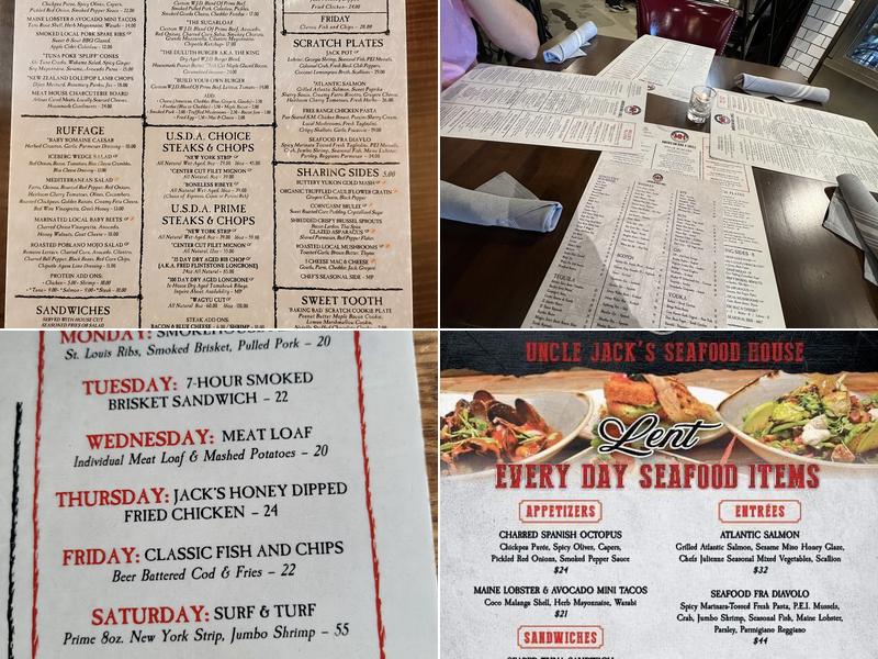 Uncle Jack's Meat House Menu