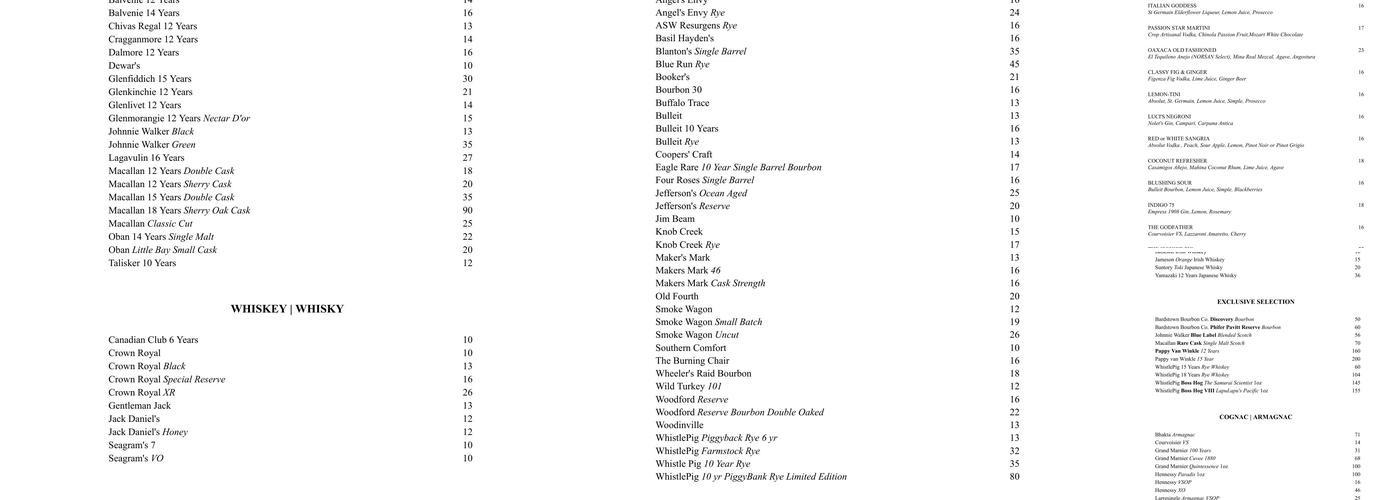 Luciano's Ristorante Italiano Menu