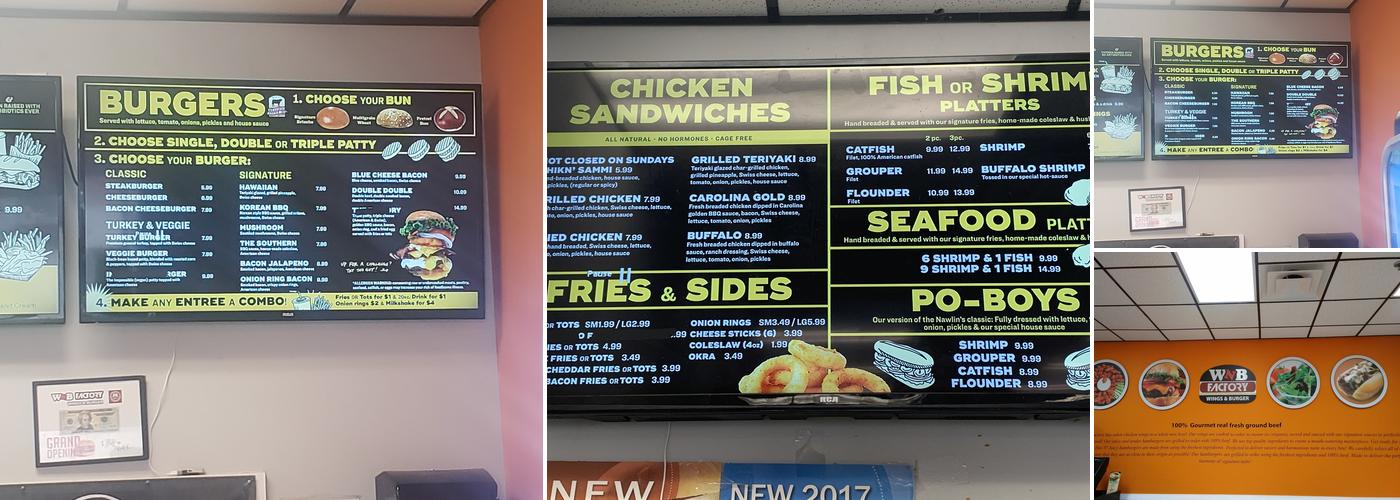 WNB Factory - Wings & Burger Menu
