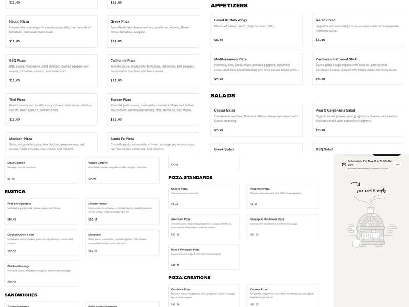 M3 Pizza Menu