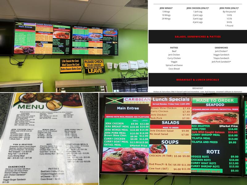 Jerk Palace Caribbean Cuisine Menu