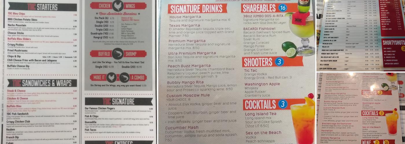 Three Dollar Cafe Menu