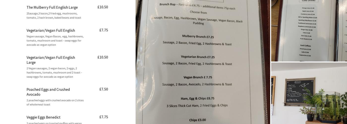 The Mulberry Cafe Menu