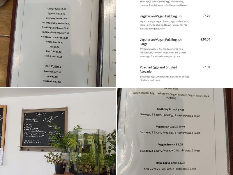 The Mulberry Cafe Menu