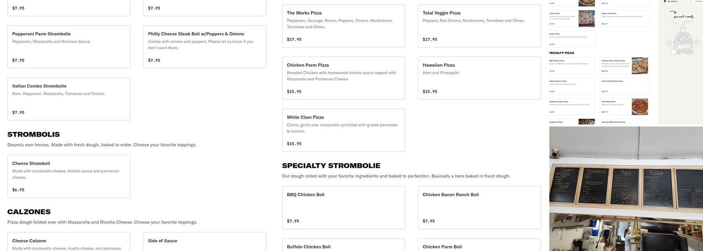 Deano's Menu