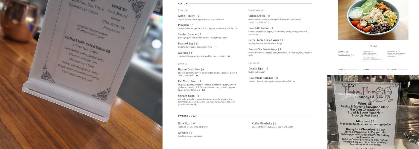 Ceremony Coffee Roasters - Harbor Point Menu