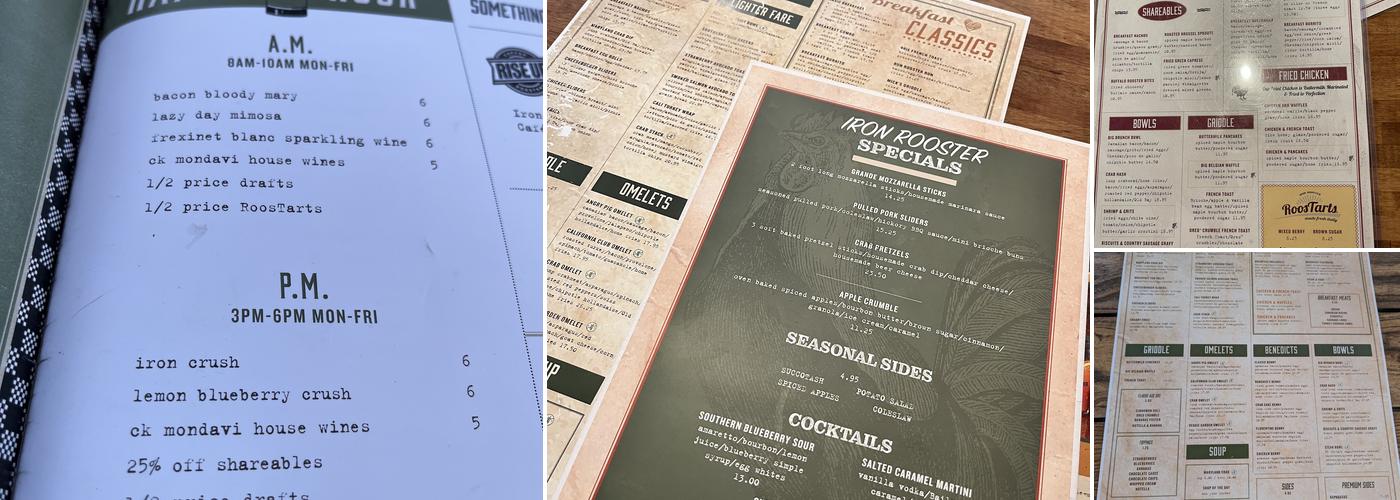 Iron Rooster- Annapolis Menu
