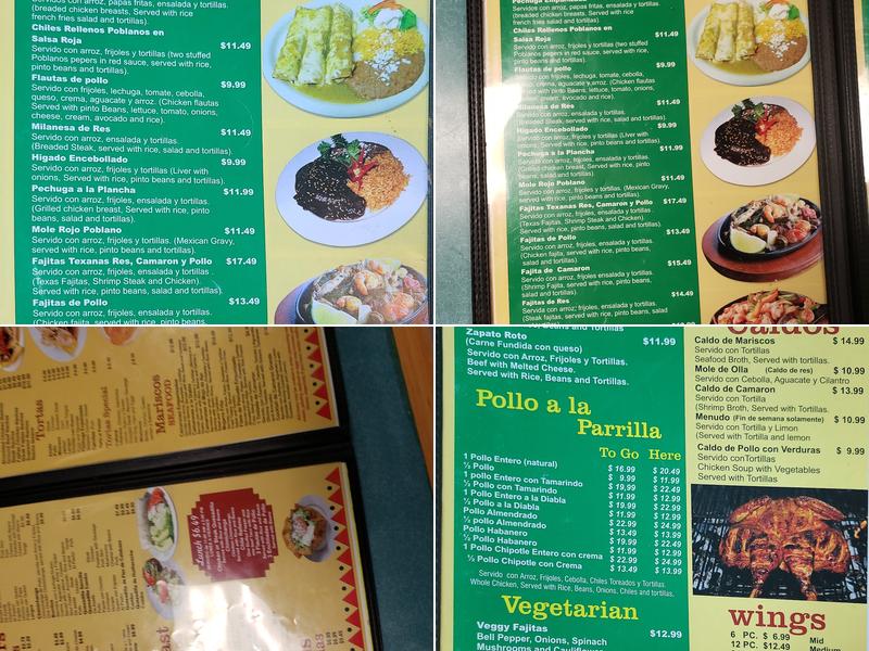 El Arroyito Menu