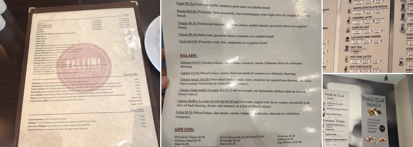 Fellini Caffè Menu