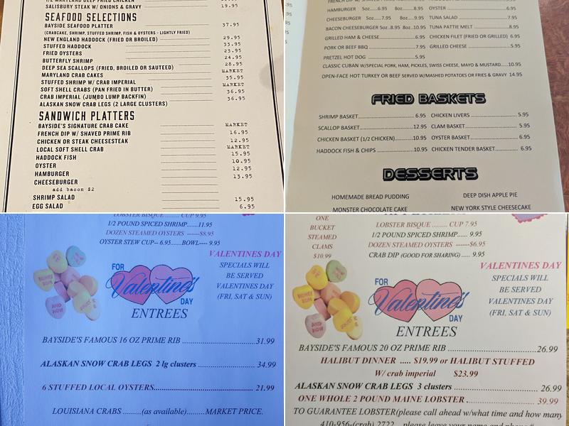 Bayside Inn Menu