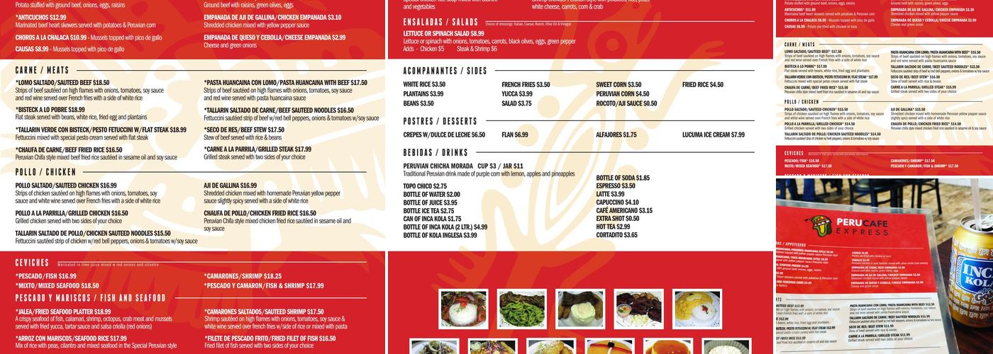 Peru Cafe Express Menu