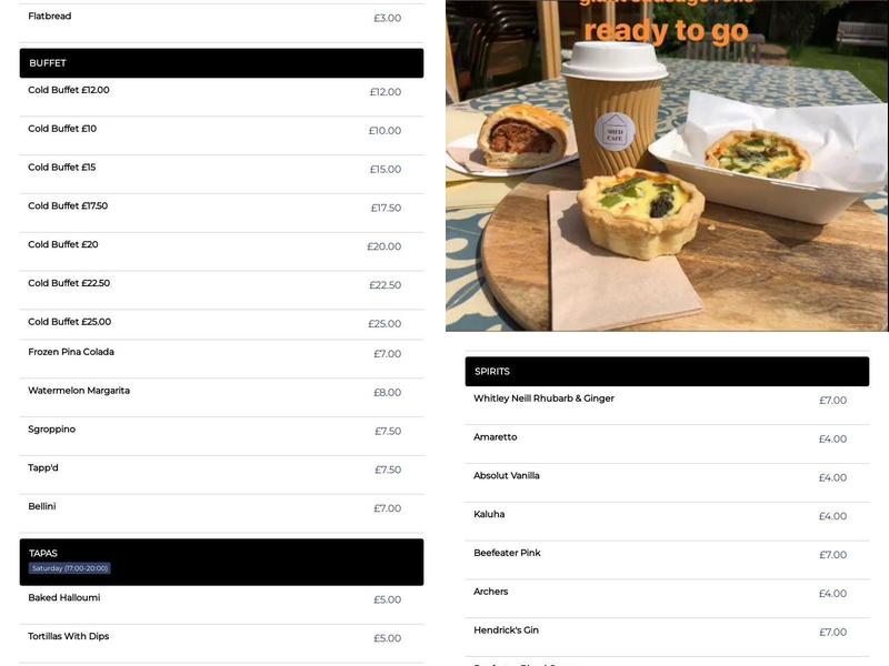 The Garden Shed Cafe Menu