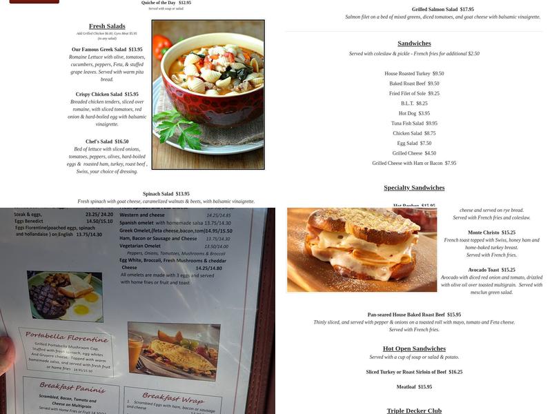 Millbrook Diner Menu