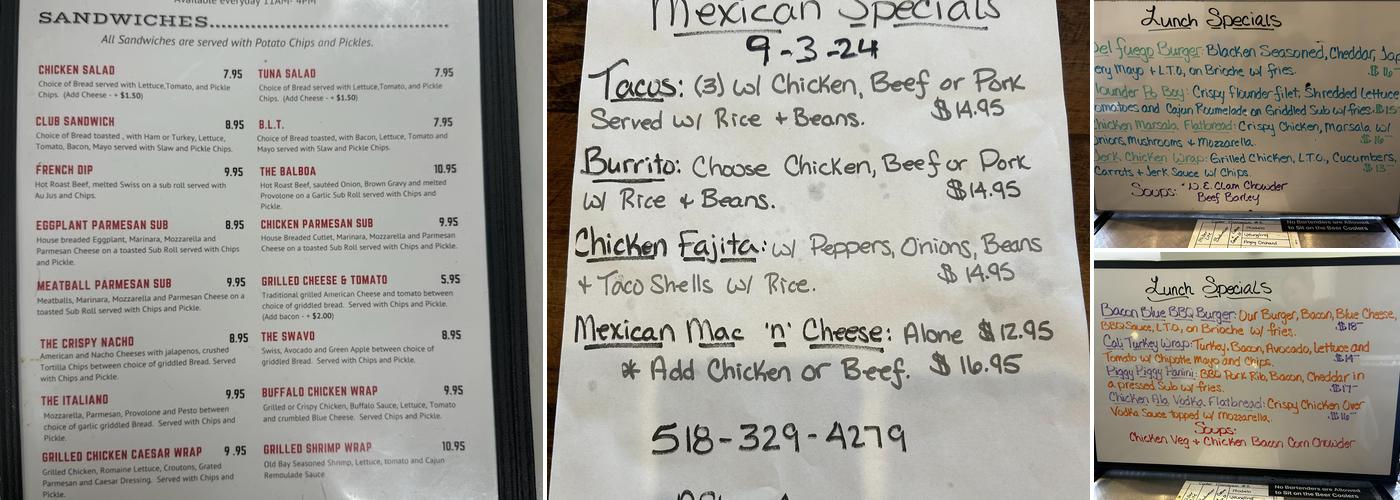 Clock Tower Pub & Grill Menu