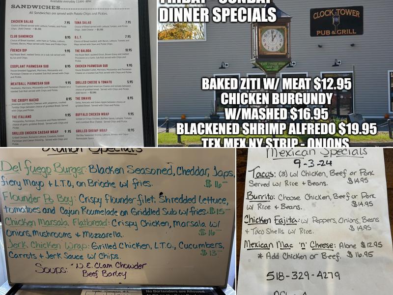 Clock Tower Pub & Grill Menu