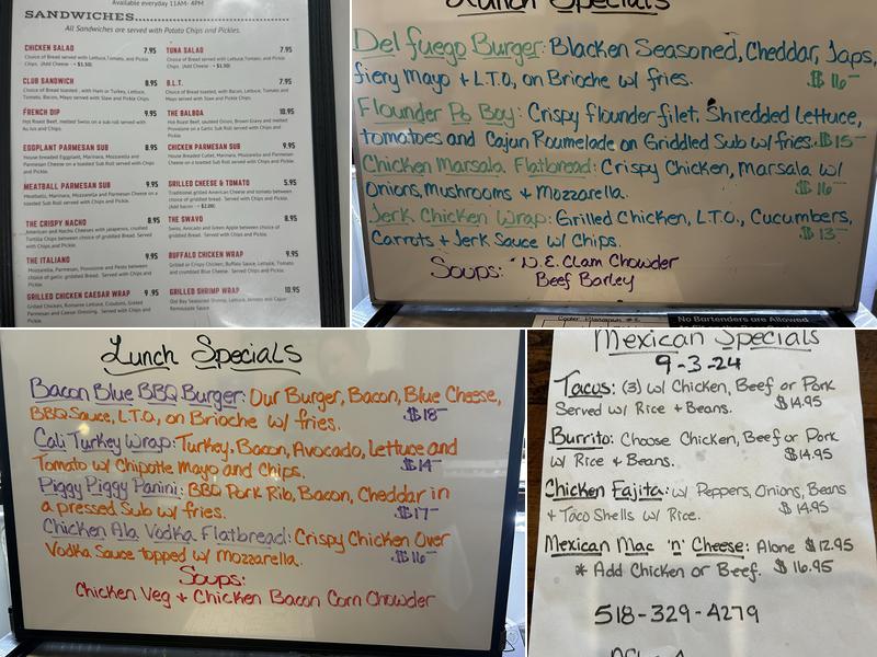 Clock Tower Pub & Grill Menu