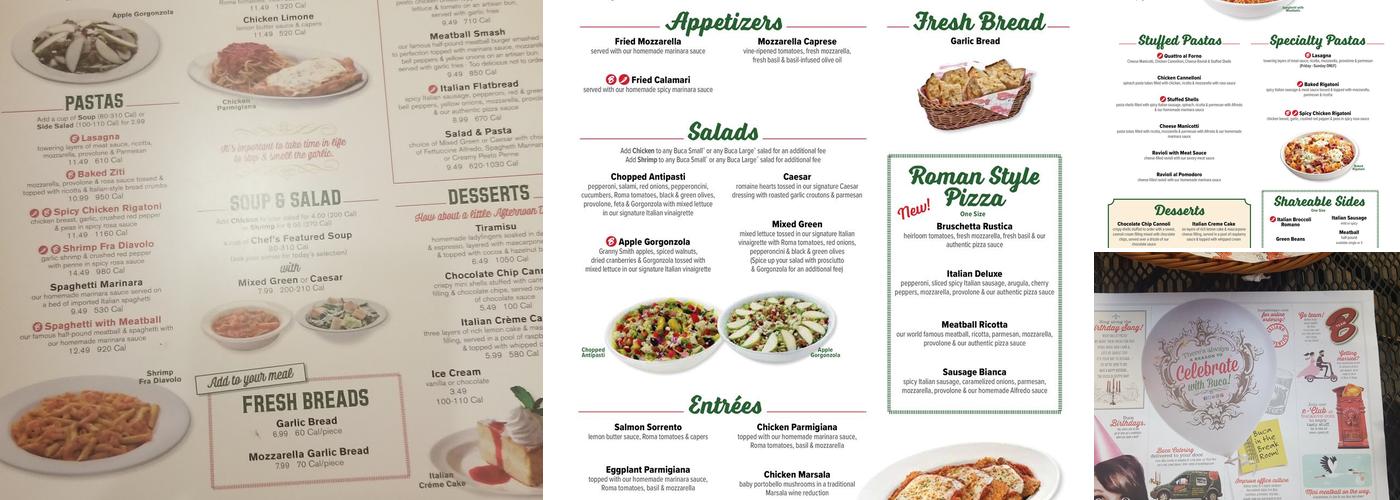 Buca di Beppo Italian Restaurant Menu