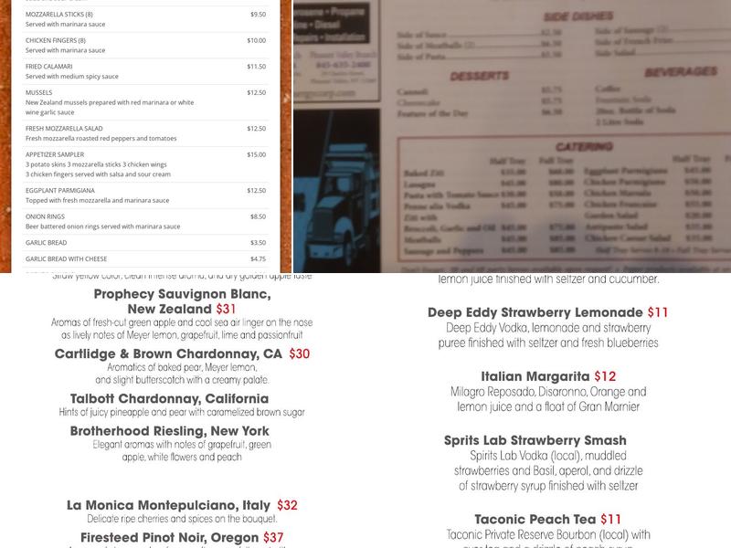 Salvatore's Wood Fired Pizza Menu