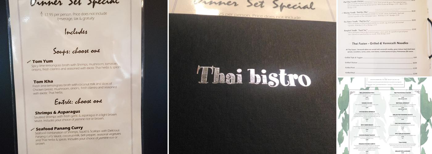 Thai Bistro Menu