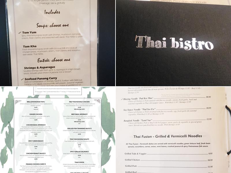 Thai Bistro Menu