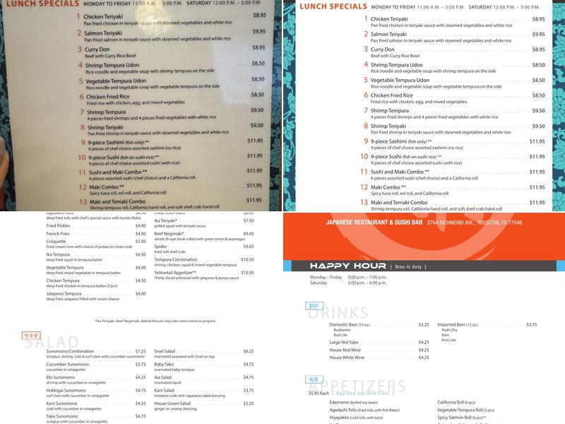 Oishii Menu