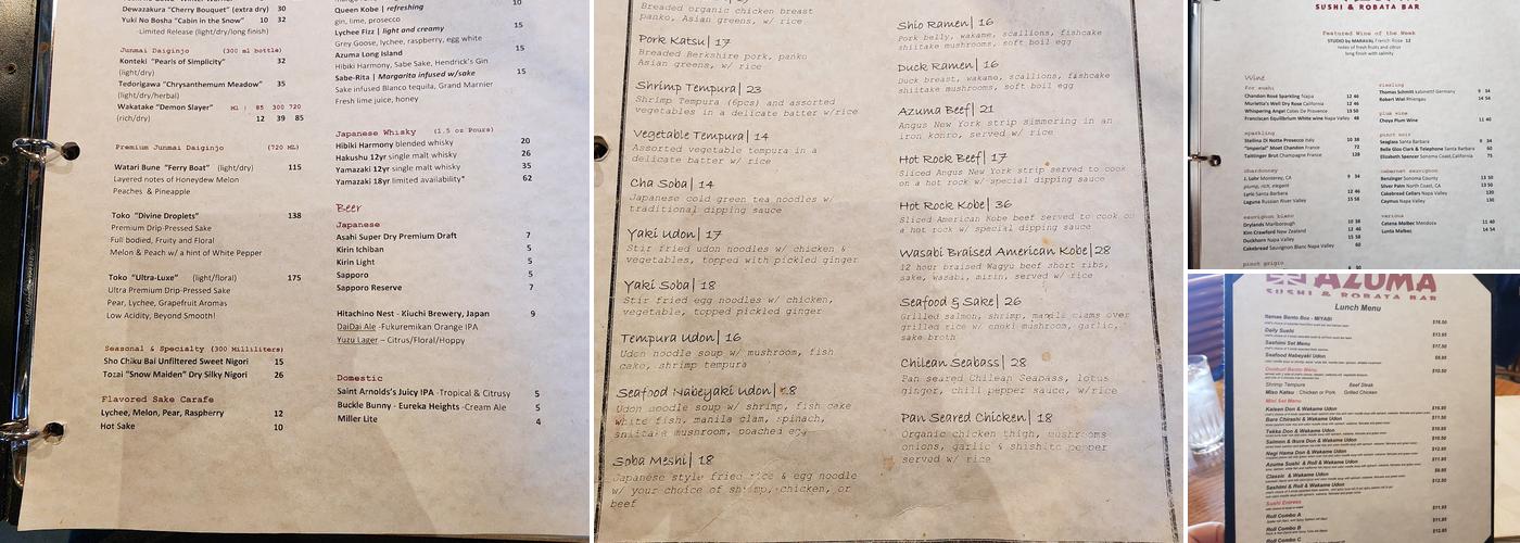 Azuma Menu