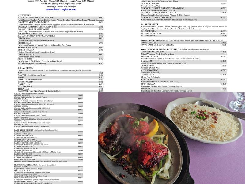 Red Hook Curry House Menu