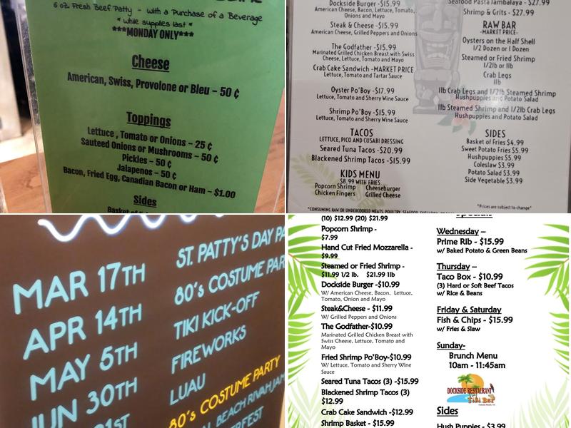 Dockside Restaurant & Tiki Bar Menu