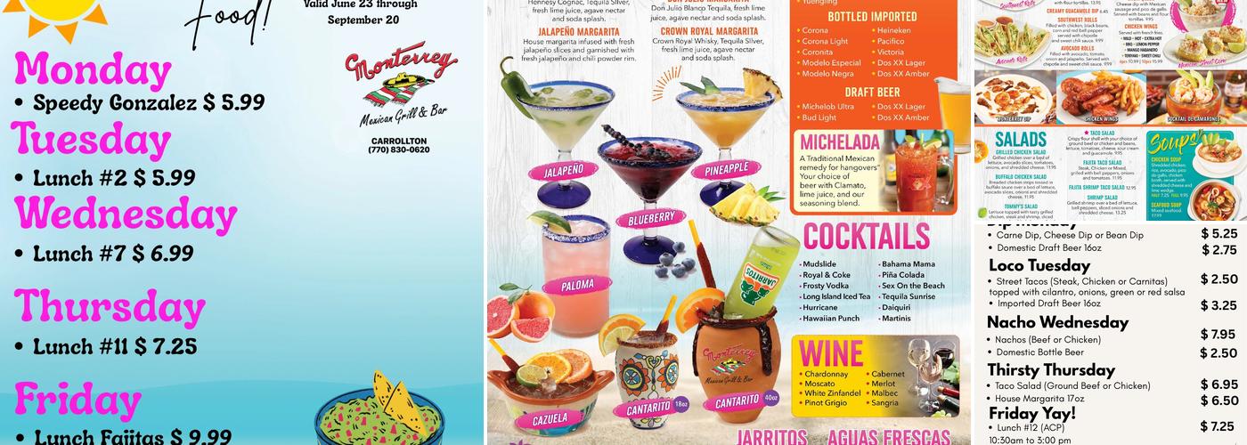 Monterrey Mexican Grill & Bar Menu