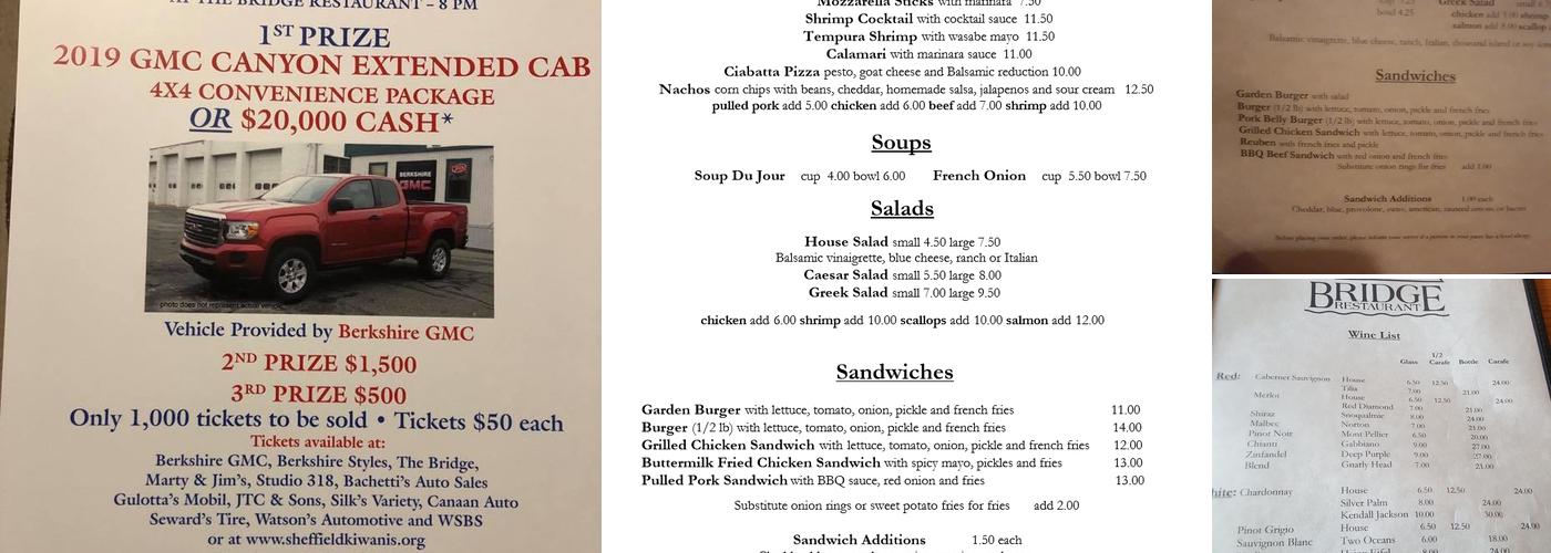 The Frog Restaurant Menu