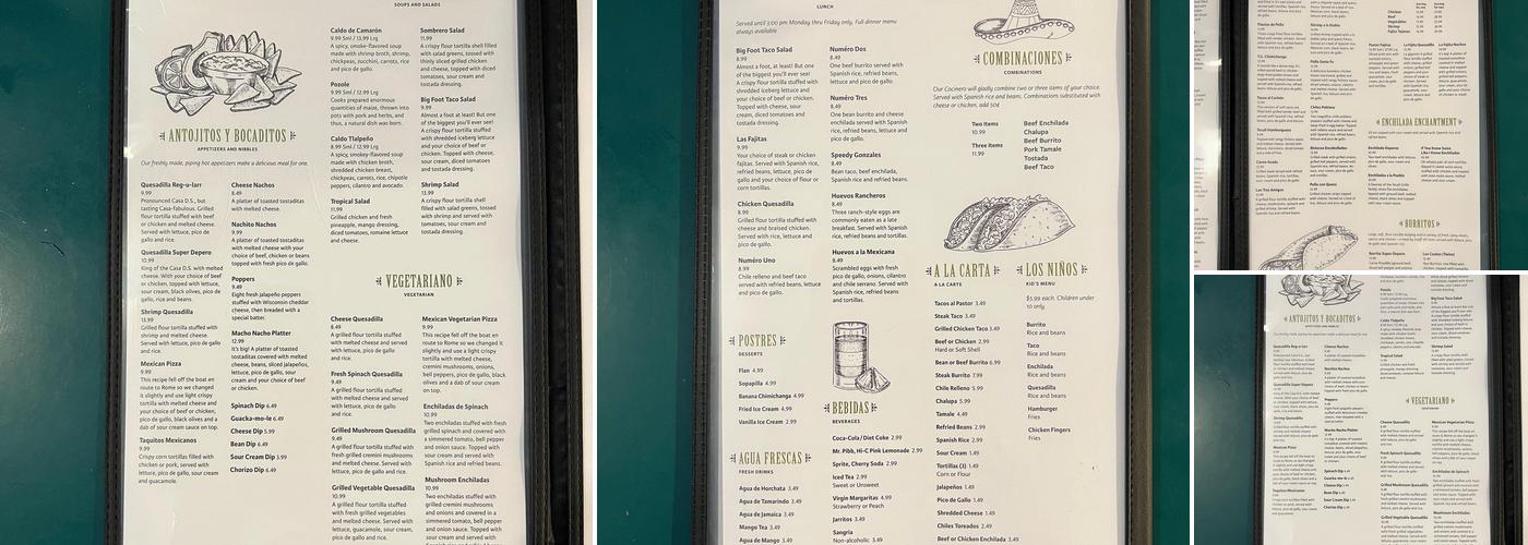 Tecali Grille Menu