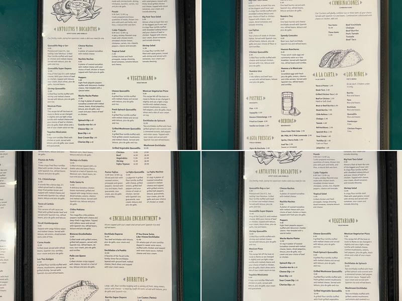 Tecali Grille Menu