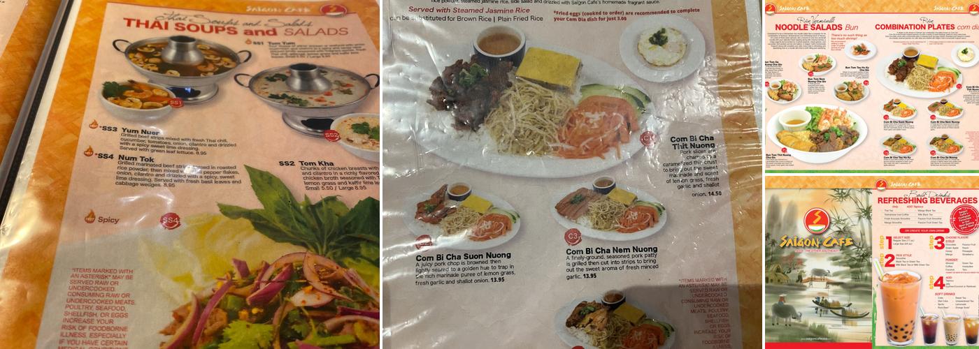 Saigon Cafe Menu