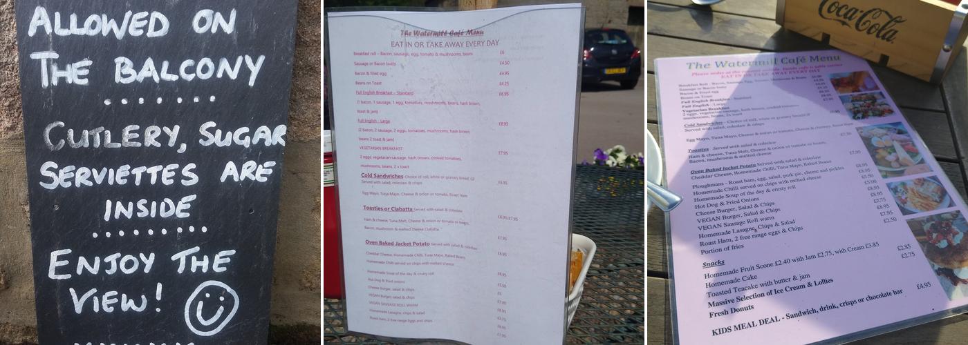 Watermill Cafe Menu